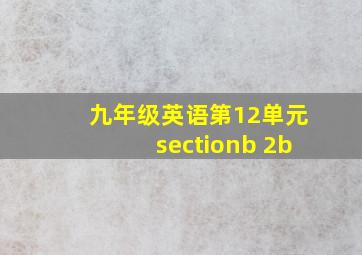 九年级英语第12单元sectionb 2b